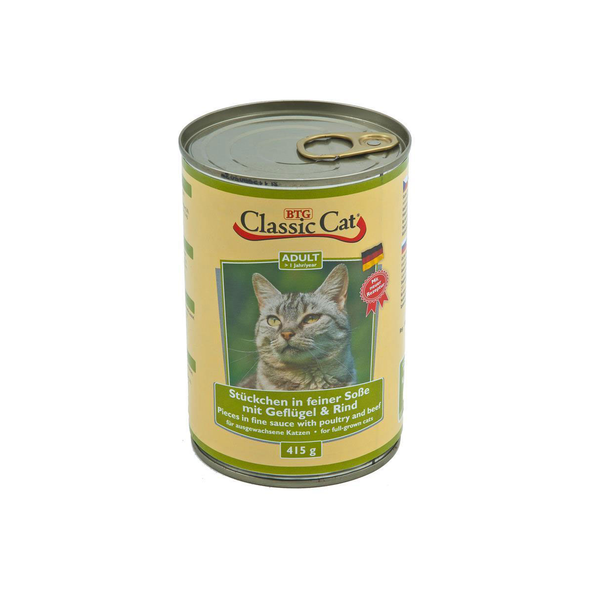 Classic Cat Katzenfutter Geflügel und Rind in Soße 415 g | Geflügel und Ring | 400113