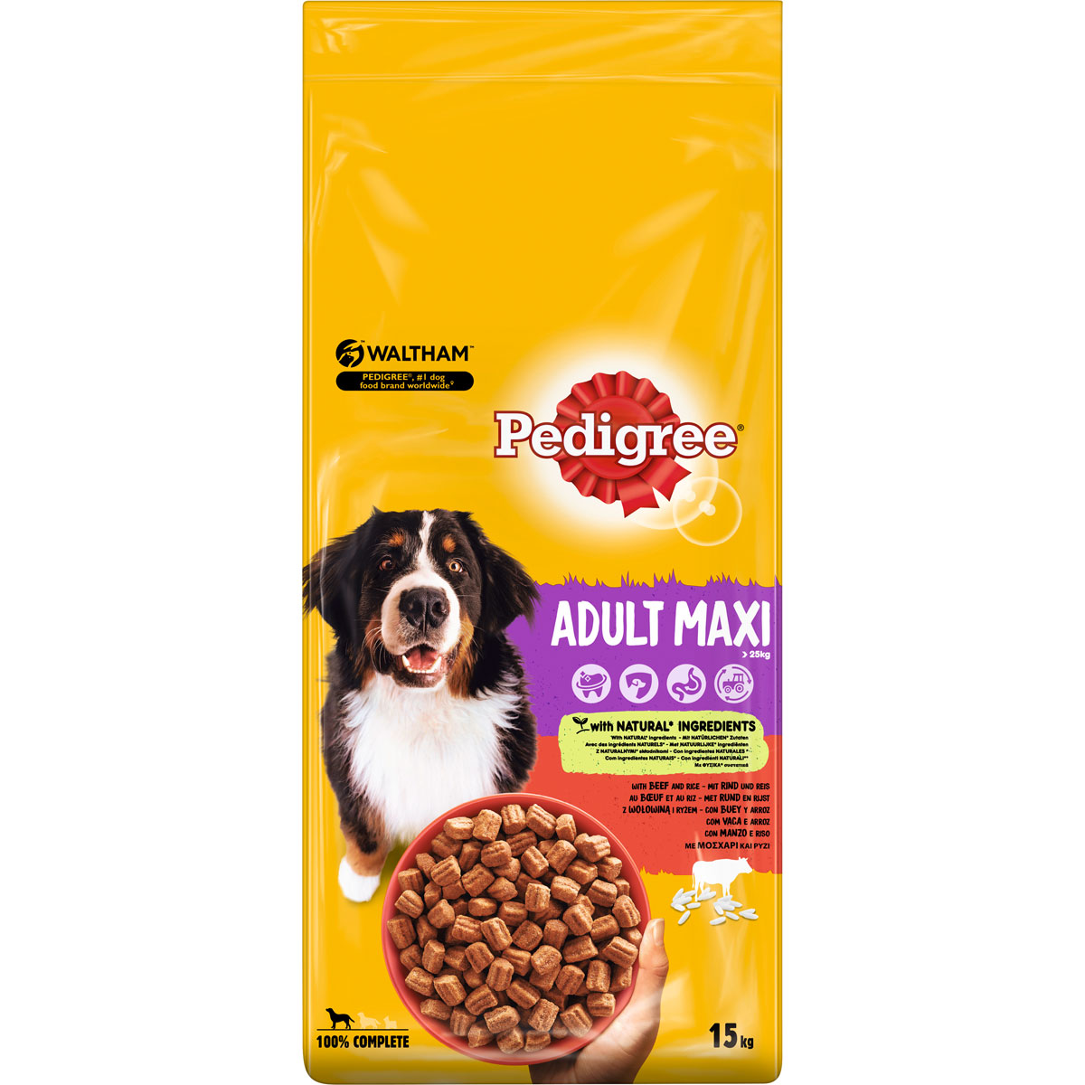 Pedigree Trockenfutter Maxi mit Rind und Reis 15 kg | 406390
