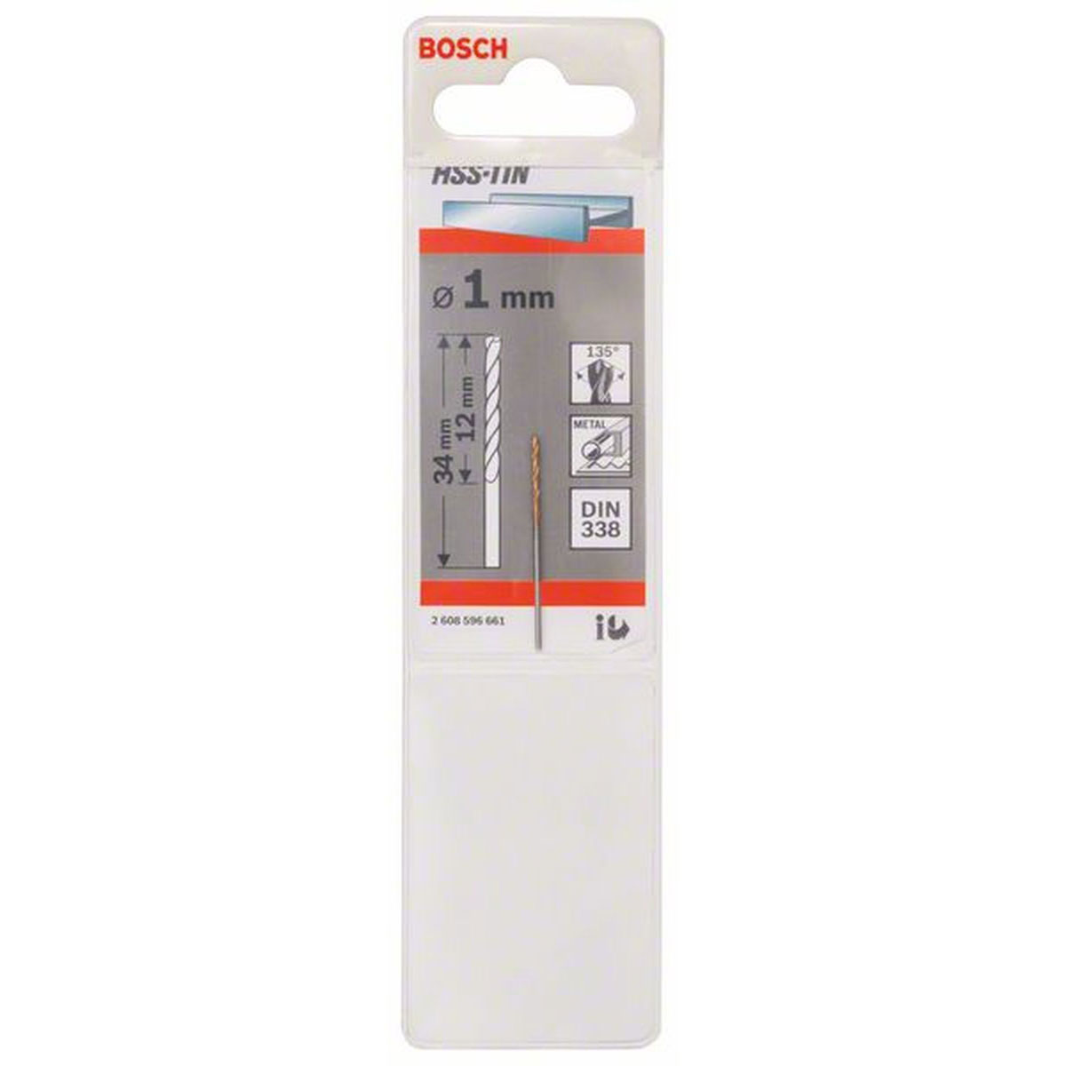 Bosch  Spiralbohrer HSS-TiN Durchmesser 1 x 12 mm | 12 | 490102