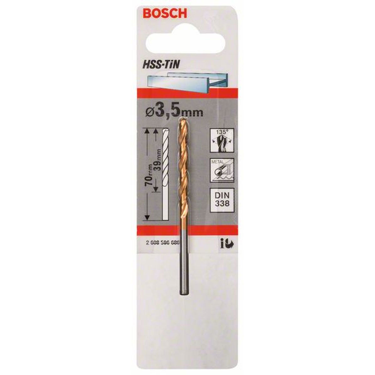 Bosch  Spiralbohrer HSS-TiN Durchmesser 3,5 x 39 mm | 39 | 490107