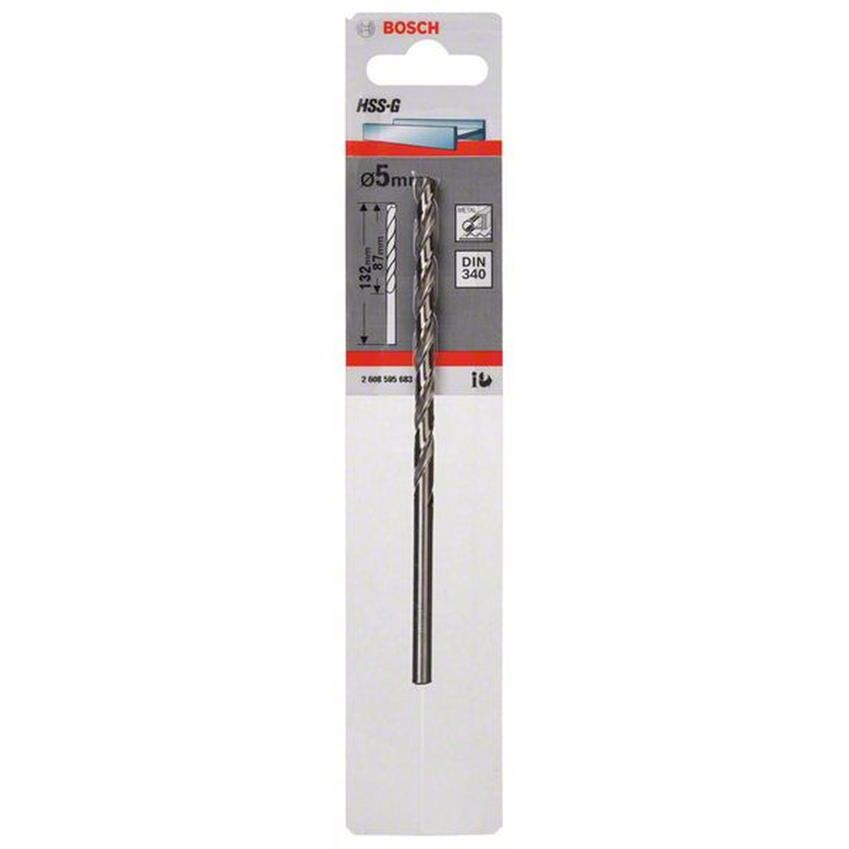 Bosch  Spiralbohrer HSS-G Durchmesser 5 x 87 mm | 87 | 490120