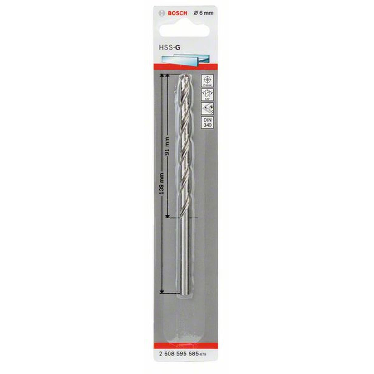 Bosch  Spiralbohrer HSS-G Durchmesser 6 x 91 mm | 91 | 490121