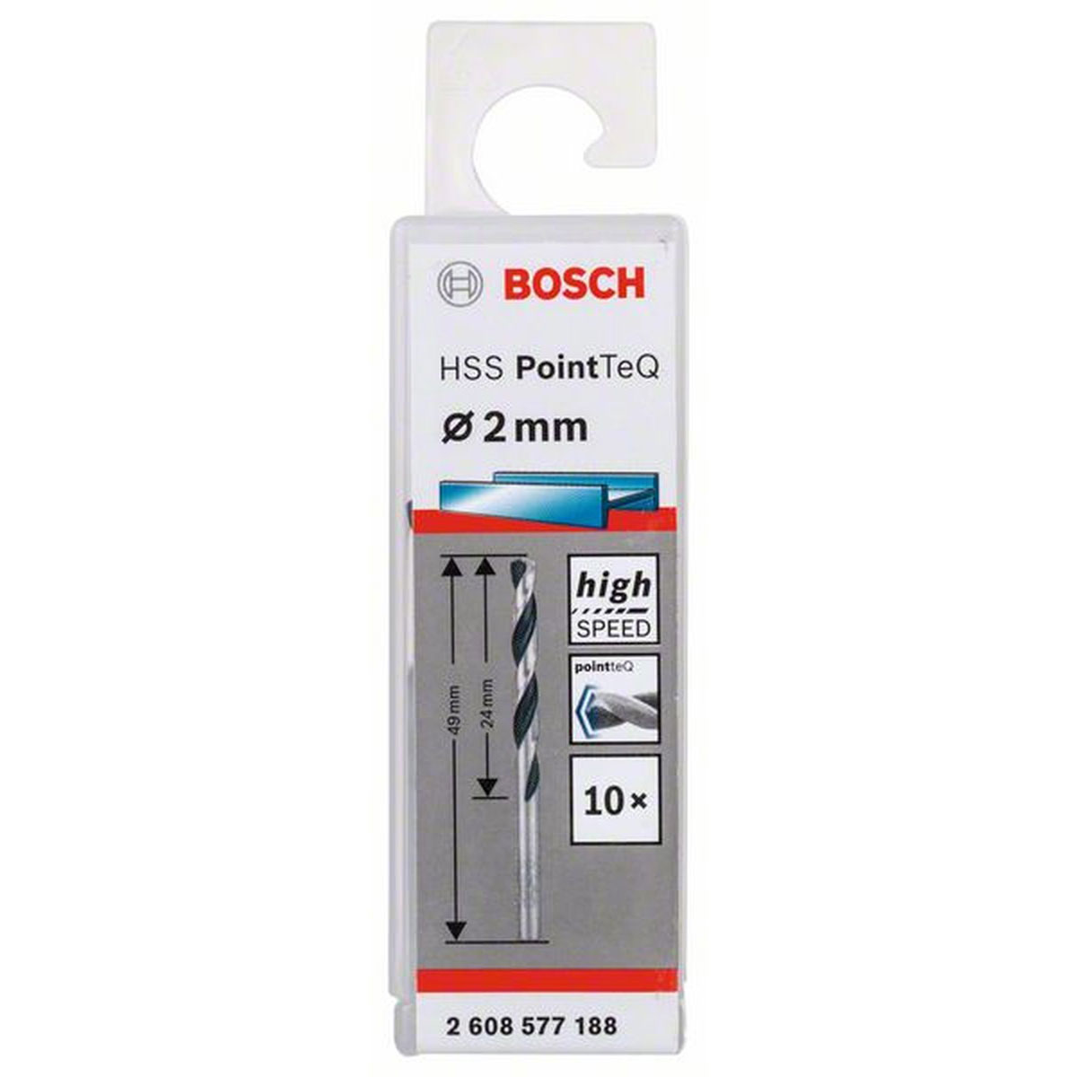 Bosch  HSS-Spiralbohrer PoinTeQ Durchmesser 2 x 24 mm 10 Stück | 24 | 490127