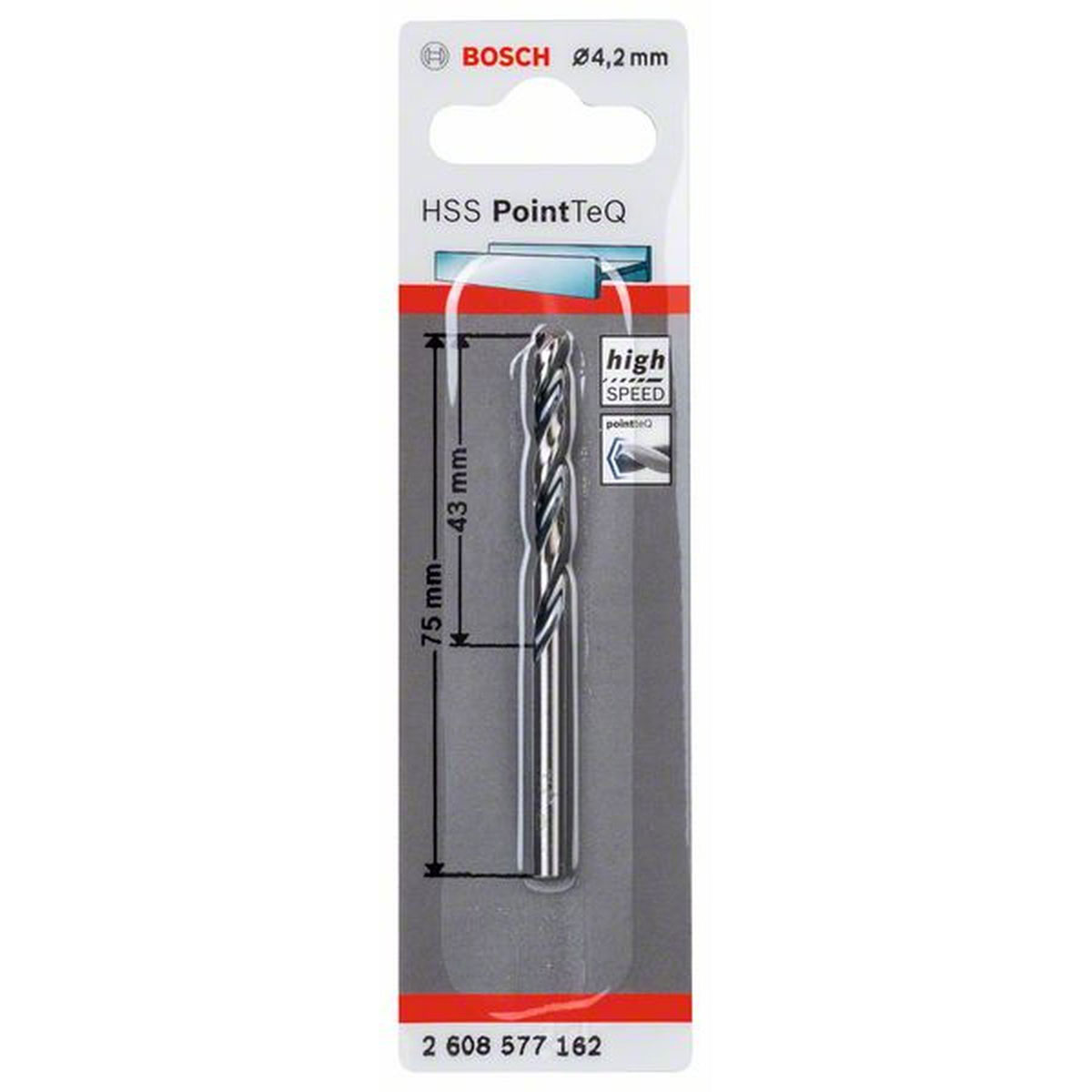 Bosch HSS-Spiralbohrer PointTeQ 4,2 mm | 75 | 490136