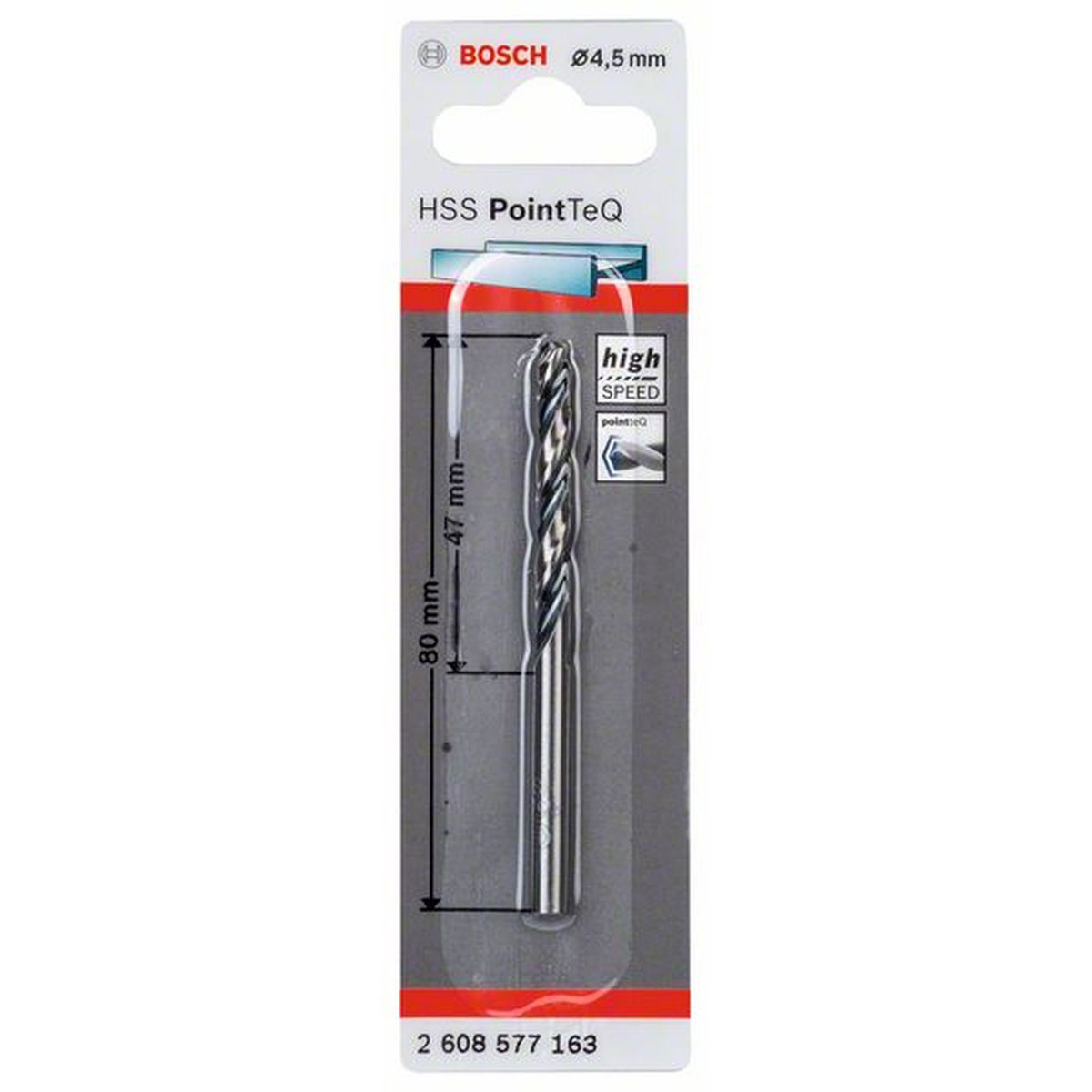 Bosch HSS-Spiralbohrer PointTeQ 4,5 mm | 80 | 490137