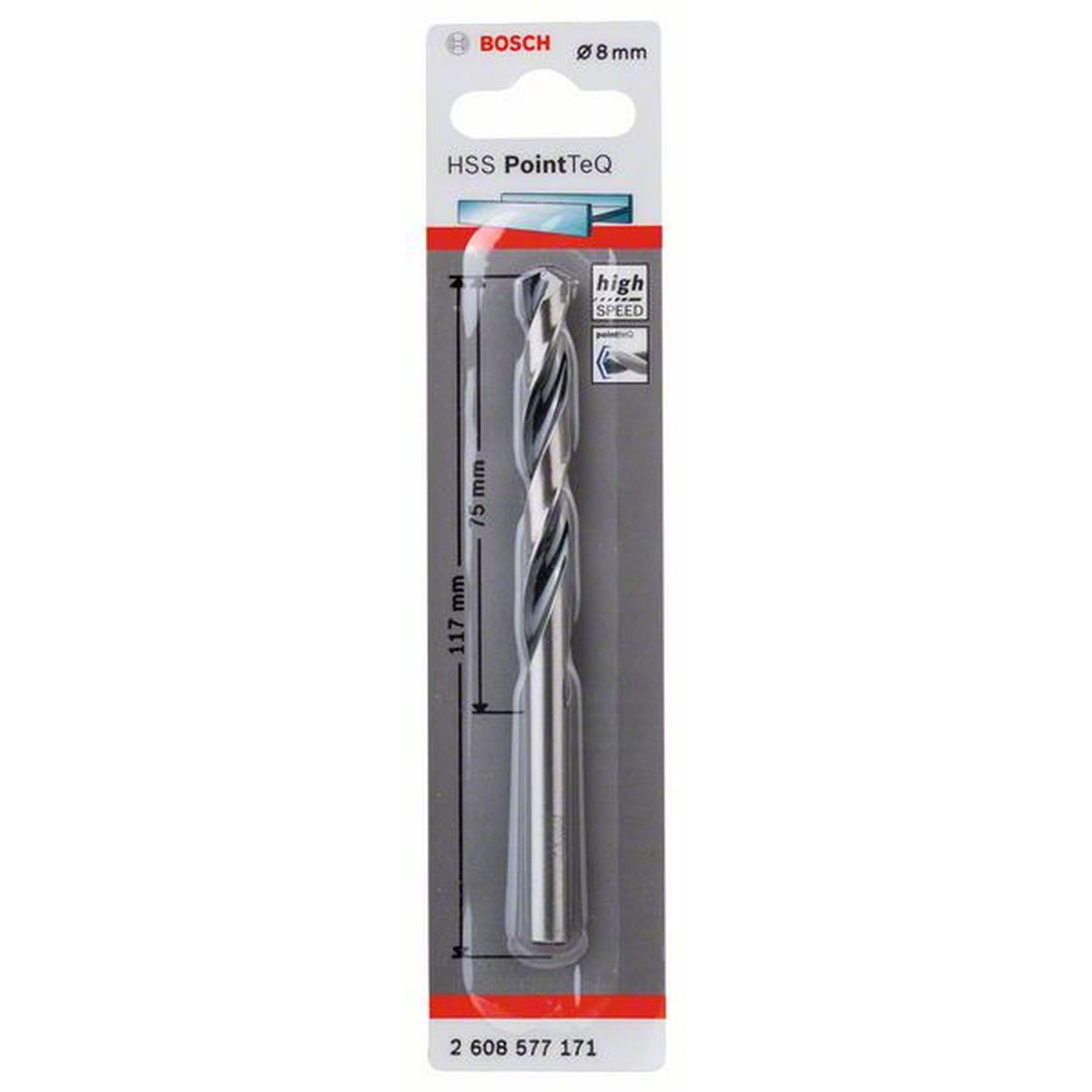 Bosch HSS-Spiralbohrer PointTeQ 8,0 mm | 117 | 490143