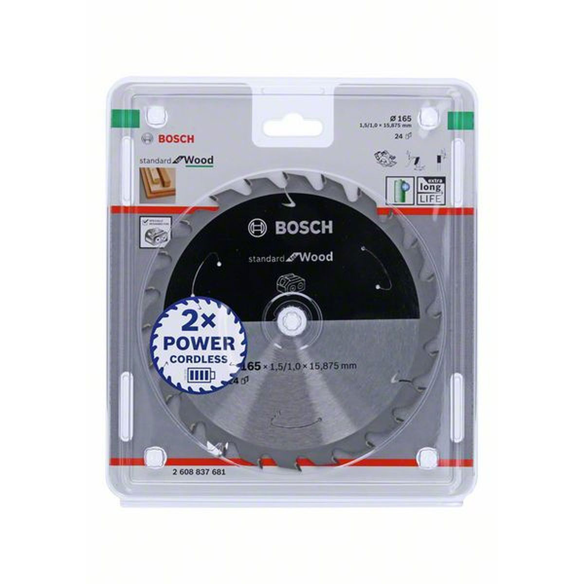 Bosch  Kreissägeblatt Holz 165 mm 24 Zähne | 24 Zähne | 165 | 490203