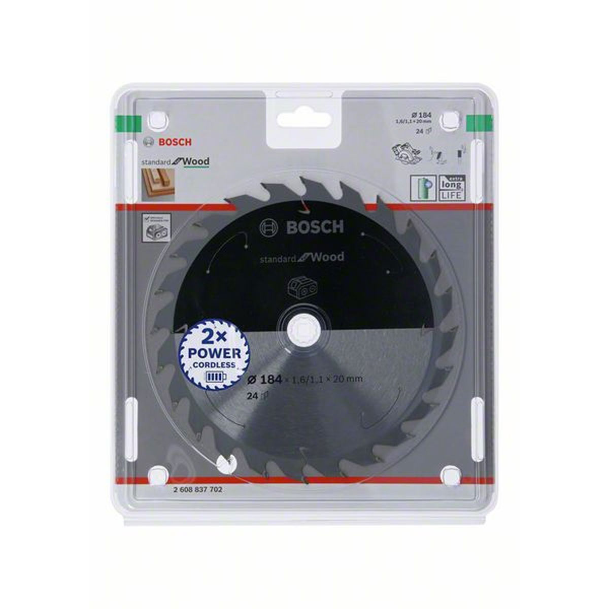 Bosch Kreissägeblatt Holz 184 mm 24 Zähne | 24 Zähne | 184 | 490210