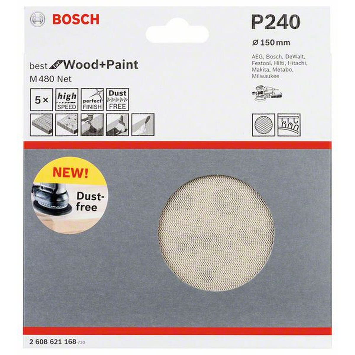 Bosch  Netzschleifblatt M480 K240 Durchmesser 150 mm | 150 | 240 | 490232