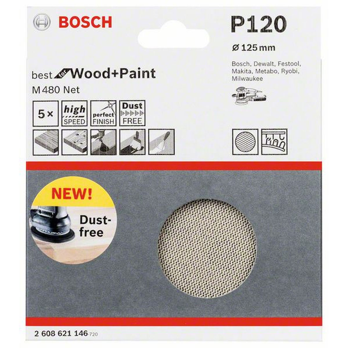 Bosch  Netzschleifblatt M480 K120 Durchmesser 125 mm | 125 | 120 | 490236