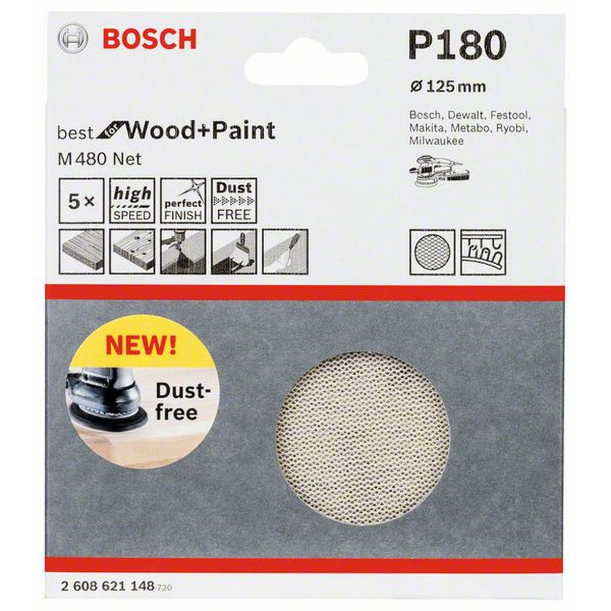 Bosch  Netzschleifblatt M480 K180 Durchmesser 125 mm | 125 | 180 | 490237