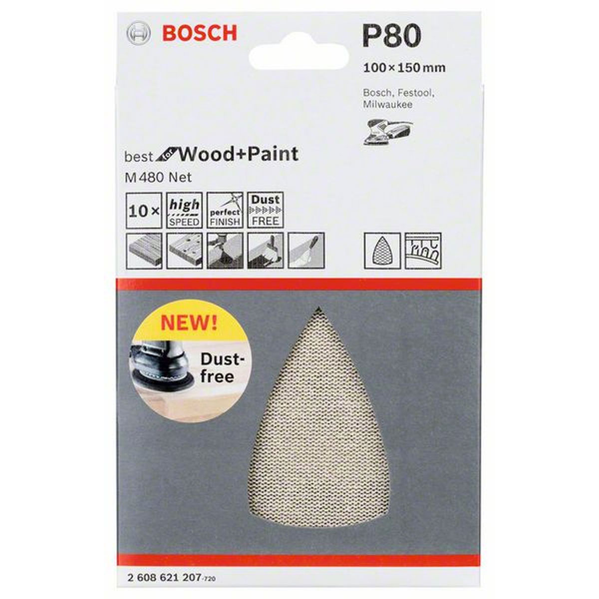 Bosch  Netzschleifblatt M480 K80 Durchmesser 100 mm | 100 | 80 | 490241