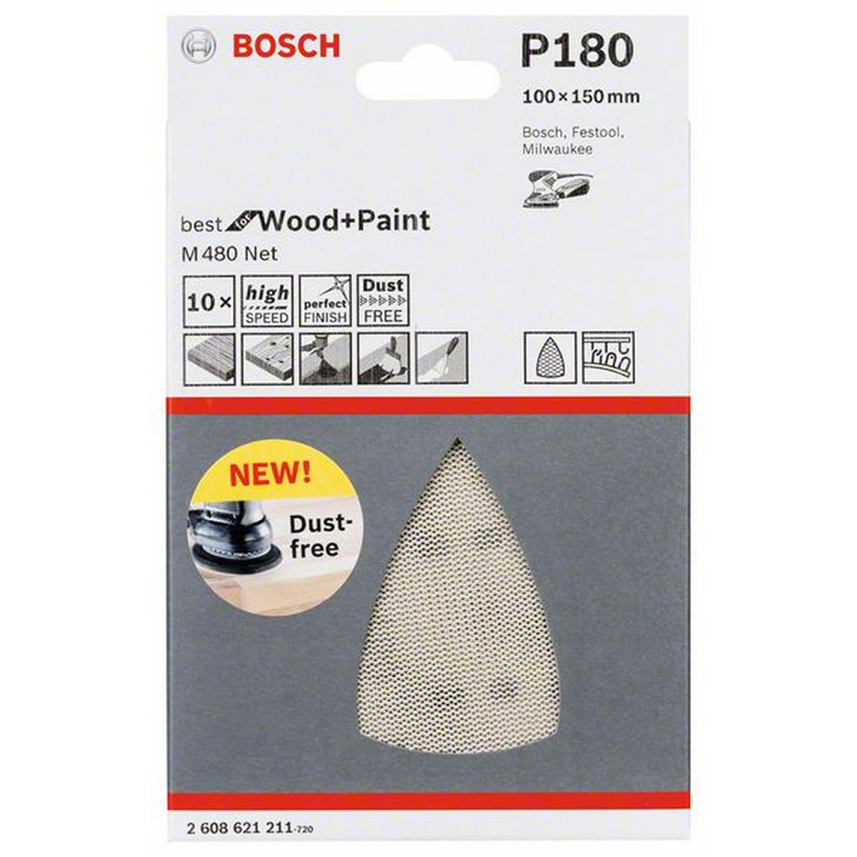 Bosch  Netzschleifblatt M480 K180 Durchmesser 100 mm | 100 | 180 | 490243