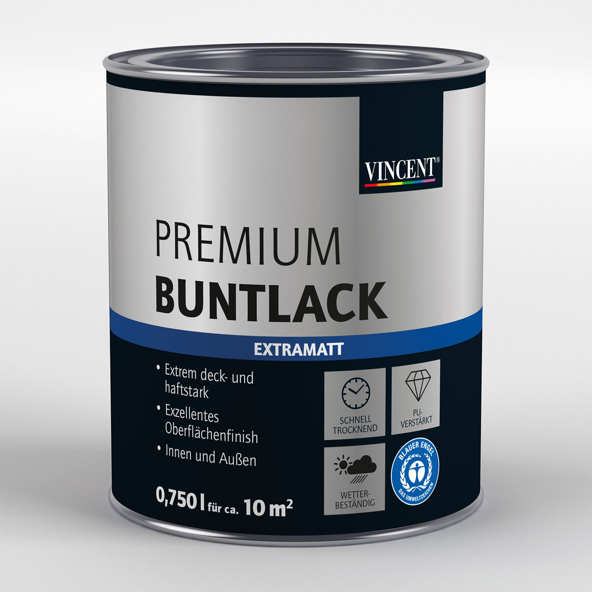 Vincent Premium Buntlack Wolkenblau extramatt 750 ml | 0,75 | Matt | 495102