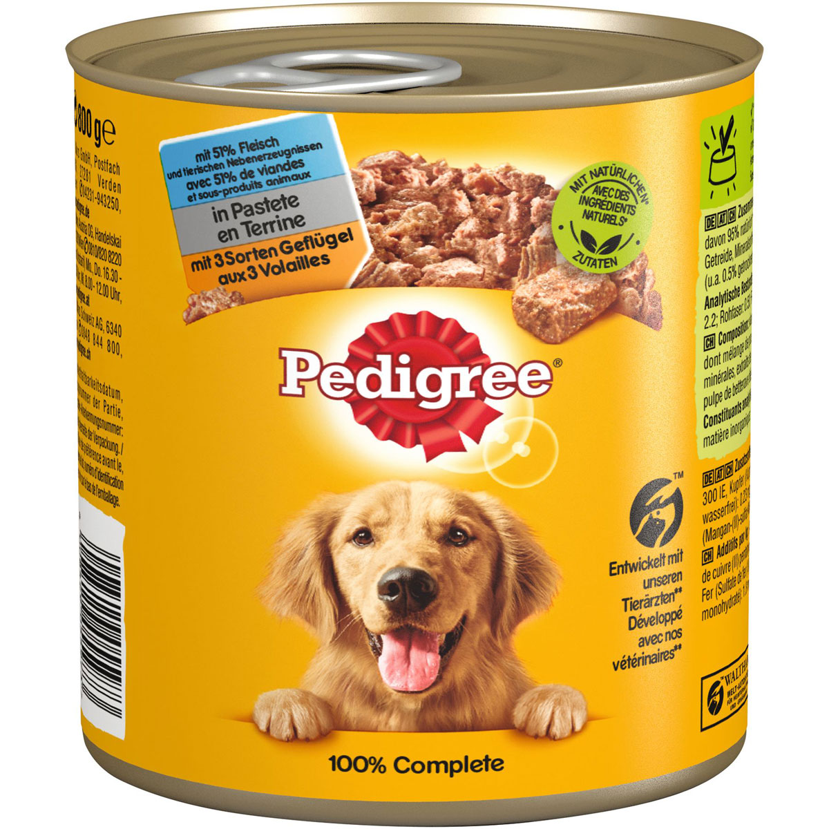 Pedigree  Dose Adult 3 Sorten Geflügel 800g | 497500