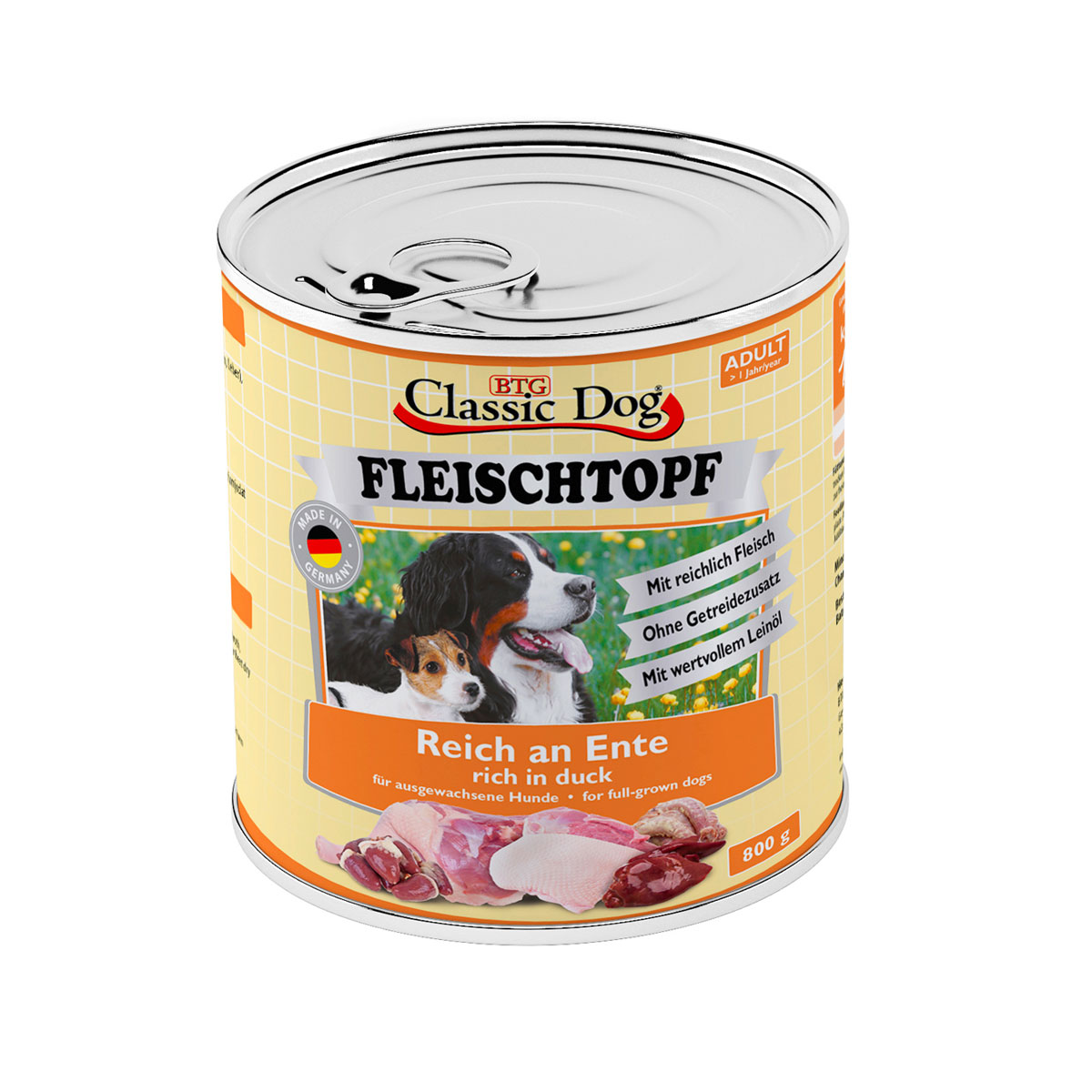 Classic Dog Hundefutter Fleischtopf Ente 800 g | Ente | 525965
