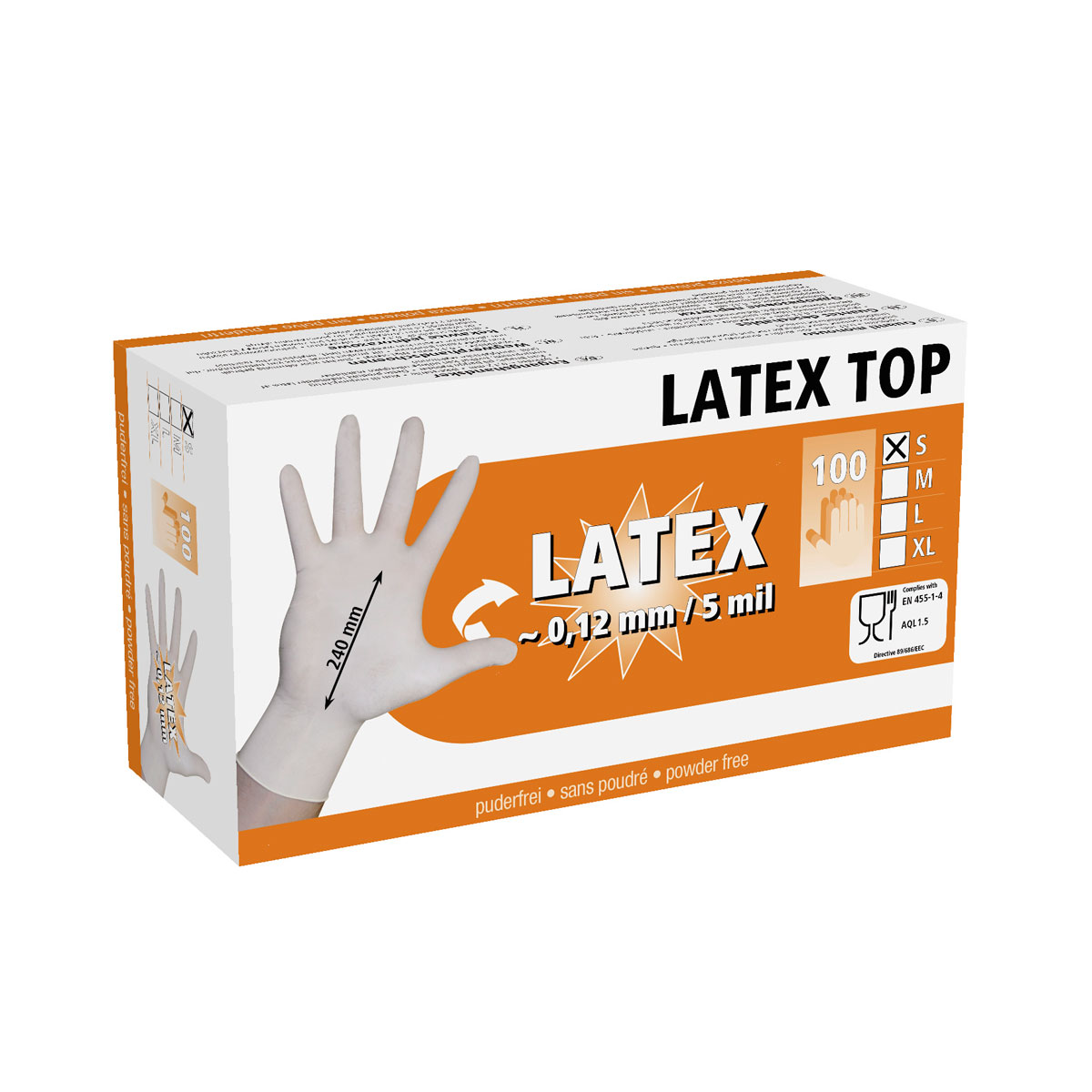 Einmalhandschuhe Latex Top Größe L weiß 100 Stück | Gr. L | 526668