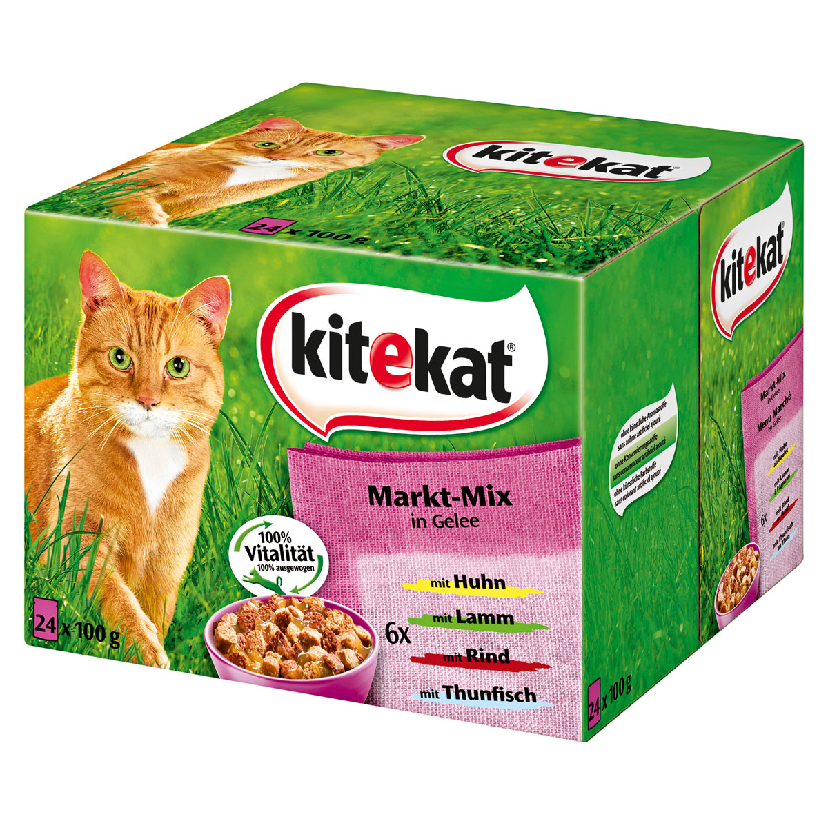 Kitekat Portionsbeutel Multipack Markt - Mix in Gelee 24 x 100g | 530954 – Bild 3