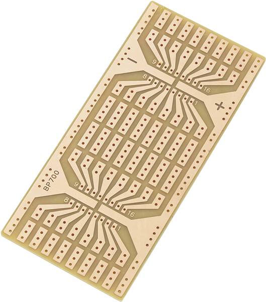 TRU COMPONENTS SU527700 IC-Platine Hartpapier (L x B) 50 mm x 110 mm 35 µm Rastermaß 2.54 mm Inhalt 1 St.