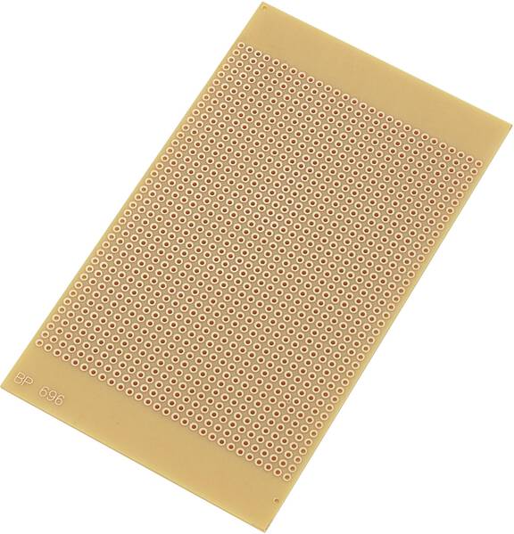 TRU COMPONENTS SU527696 Experimentierplatine Hartpapier (L x B) 125 mm x 73 mm 35 µm Rastermaß 2.54 mm Inhalt 1 St.