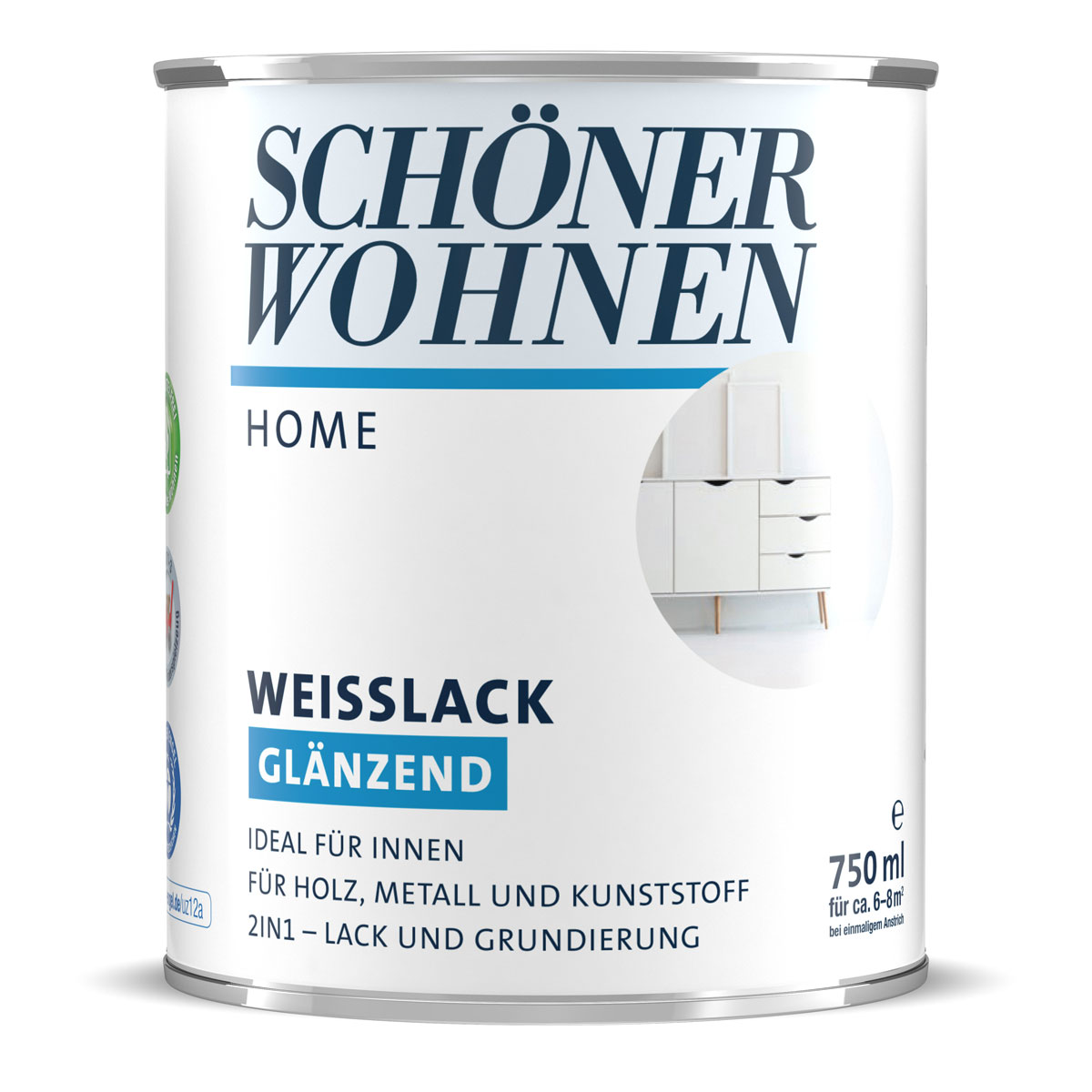 Schöner Wohnen Farbe Weißlack Home glänzend 750 ml | 75 | 0,75 | Glänzend | 533115