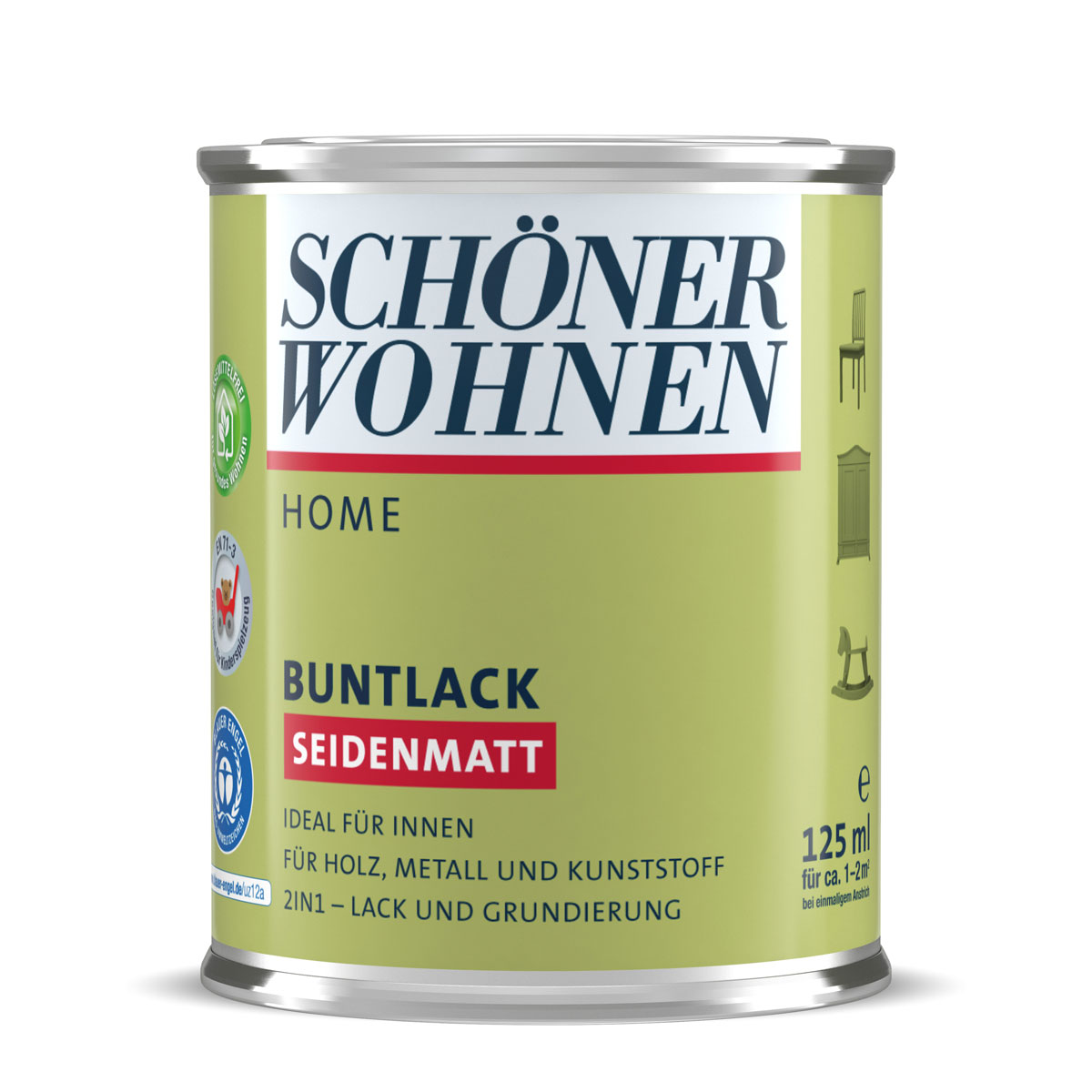 Schöner Wohnen Farbe Buntlack Home Cremeweiß seidenmatt 125 ml | 0,125 | Seidenmatt | 544424