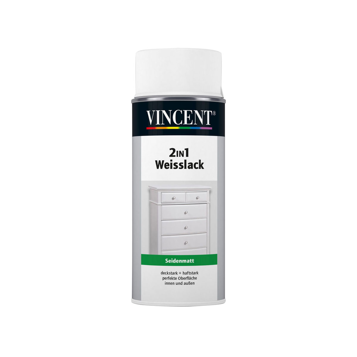 Vincent 2in1 Weißlack seidenmatt 400 ml | Seidenmatt | 548860
