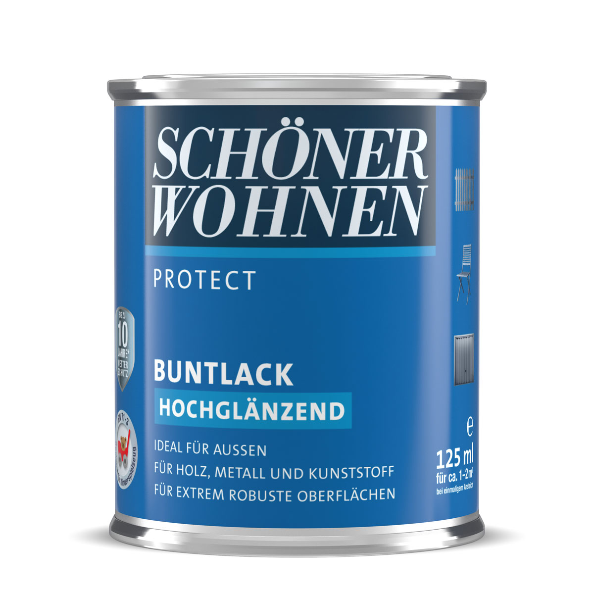 Schöner Wohnen Farbe Buntlack Protect Altweiß hochglänzend 125 ml | 0,125 | Hochglänzend | 579230