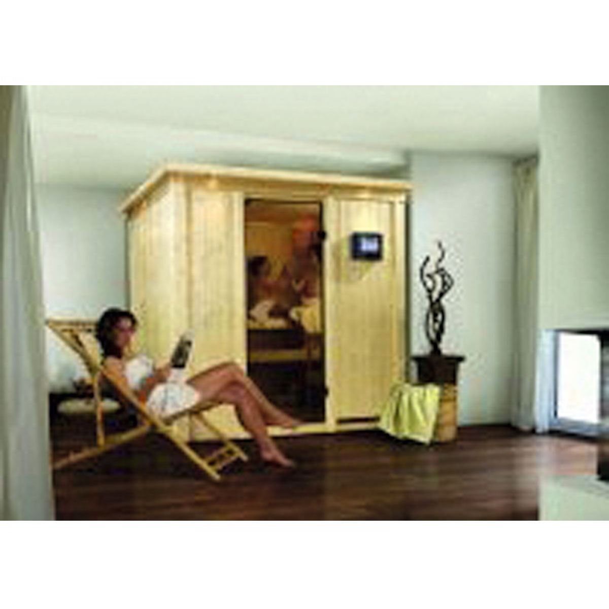 Karibu Systemsauna Daria 68 mm ohne Ofen mit Dachkranz | ohne | Ja | 594775