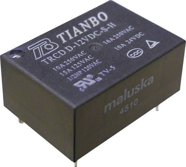 Tianbo Electronics TRCD-L-12VDC-S-H Printrelais 12 V/DC 16 A 1 Schließer 1 St.
