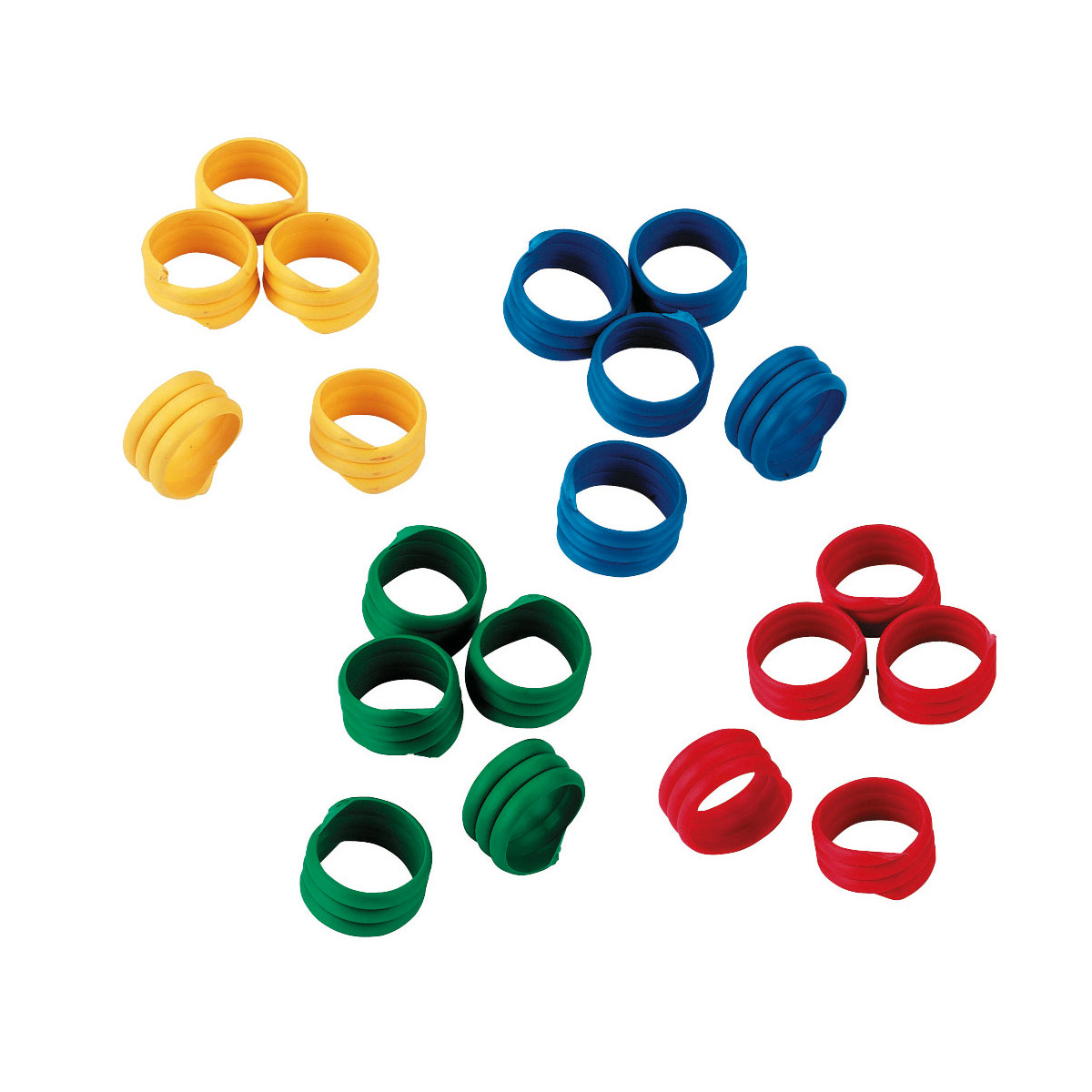 Spiralring-Set rot/grün/blau/gelb 100 Stück 1,6 cm | 1,6 | 714505