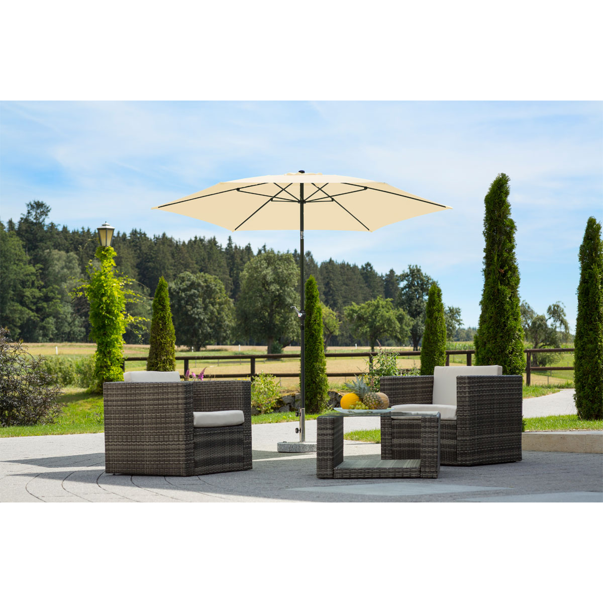 Schneider Schirme Gartenschirm Napoli Durchmesser 270 cm natur | natur | 73877 – Bild 4
