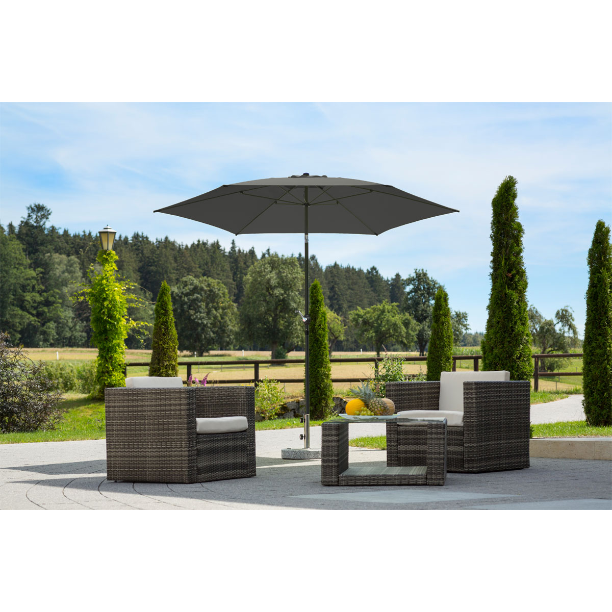 Schneider Schirme Gartenschirm Napoli Durchmesser 270 cm anthrazitgrau | anthrazit | 73878 – Bild 4