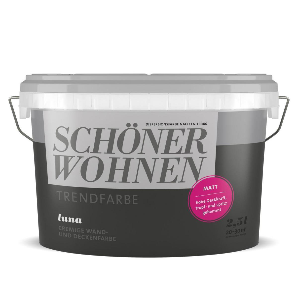 Schöner Wohnen Farbe Trend Wandfarbe Luna matt 2,5 L | 906668