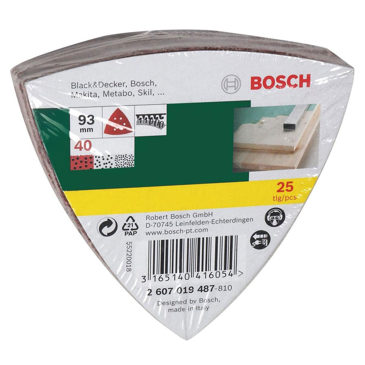 Bosch  Deltaschleifblatt Korund K40 9,3 cm 25 Stück | K40 | 922608 – Bild 3