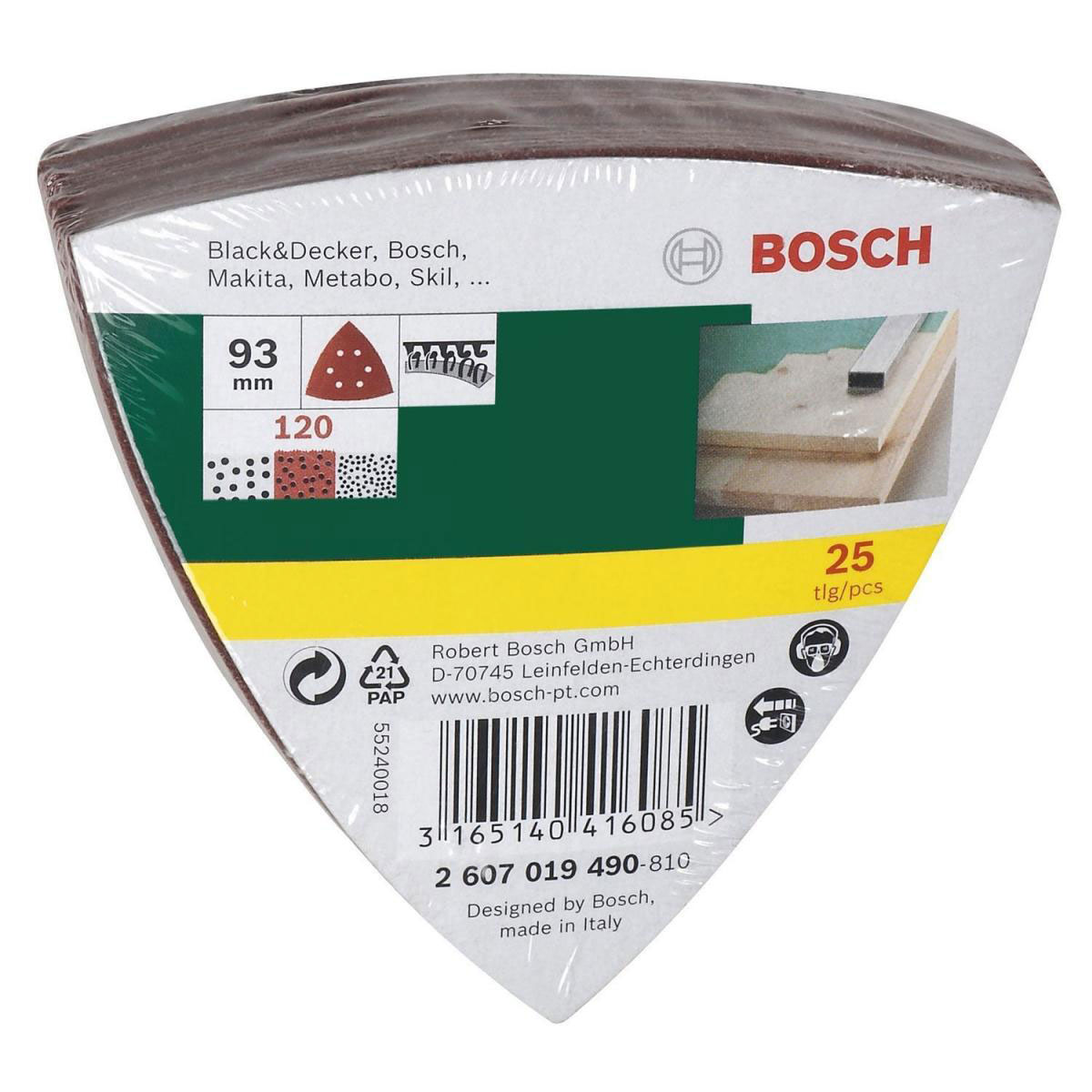 Bosch  Deltaschleifblatt Korund K120 9,3 cm 25 Stück | K120 | 922611 – Bild 3